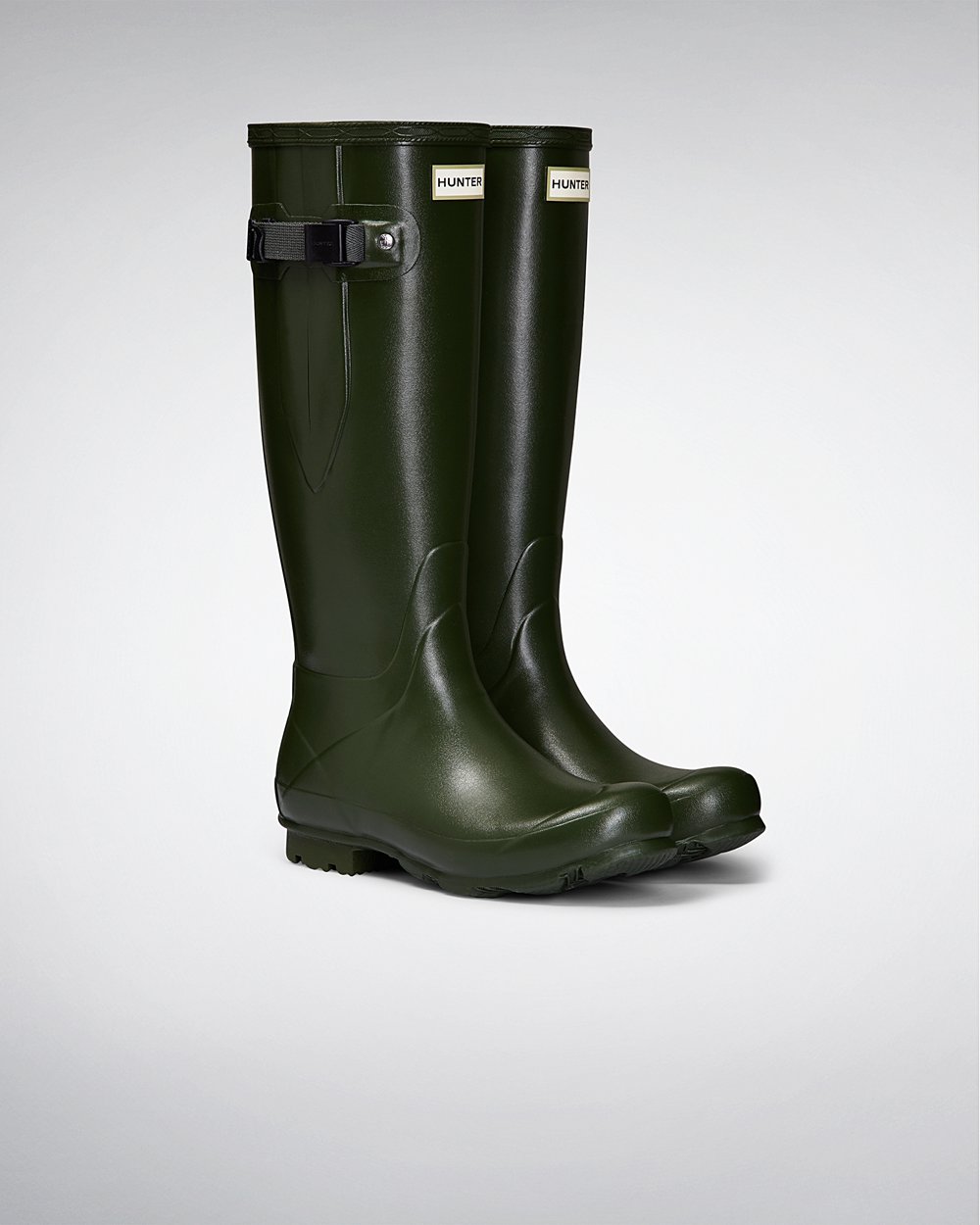 Womens Tall Rain Boots - Hunter Norris Field Side Adjustable (78DYLVPAQ) - Green